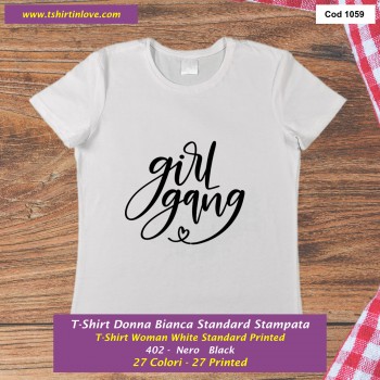 Girl gang T-shirt stampata